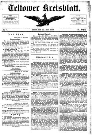 Teltower Kreisblatt on May 23, 1883