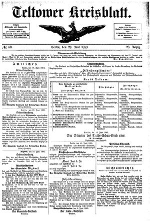 Teltower Kreisblatt vom 23.06.1883
