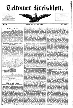 Teltower Kreisblatt on Jul 21, 1883