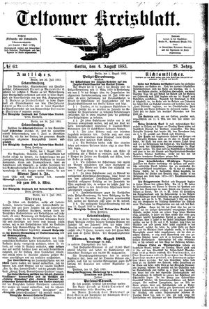 Teltower Kreisblatt on Aug 4, 1883