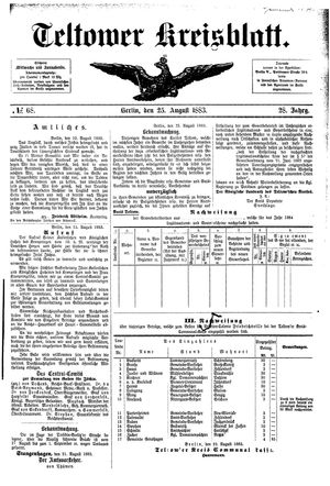 Teltower Kreisblatt on Aug 25, 1883