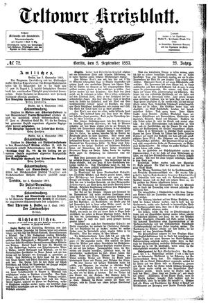 Teltower Kreisblatt vom 08.09.1883
