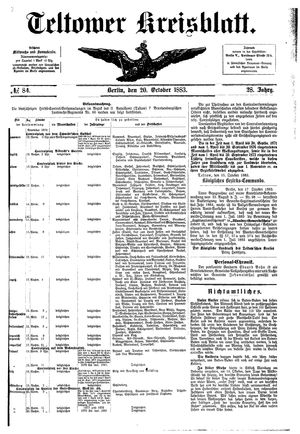 Teltower Kreisblatt vom 20.10.1883