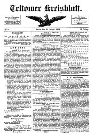 Teltower Kreisblatt vom 16.01.1884