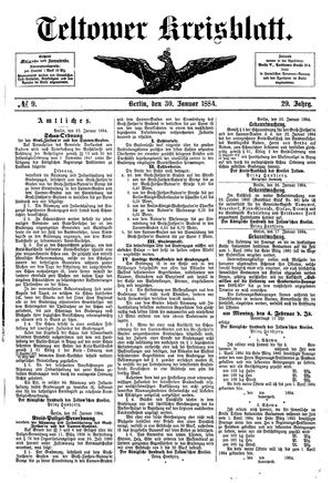Teltower Kreisblatt vom 30.01.1884