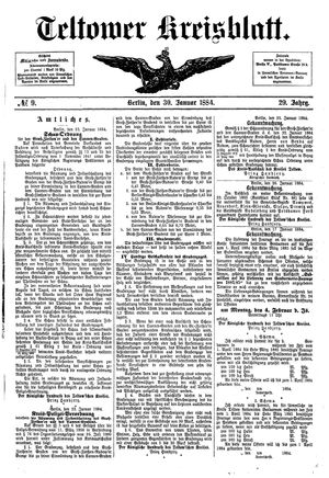 Teltower Kreisblatt vom 30.01.1884