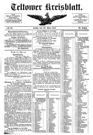 Teltower Kreisblatt on Mar 29, 1884