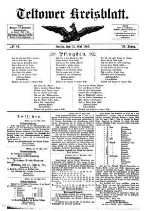 Teltower Kreisblatt on May 31, 1884