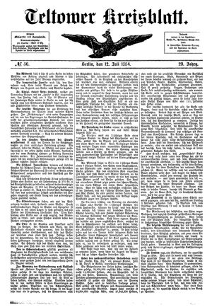 Teltower Kreisblatt vom 12.07.1884