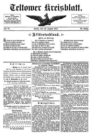 Teltower Kreisblatt vom 30.08.1884