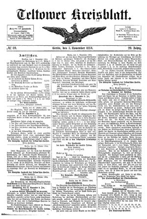 Teltower Kreisblatt vom 05.11.1884