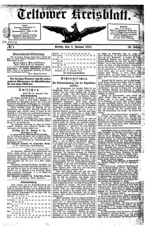 Teltower Kreisblatt vom 03.01.1885