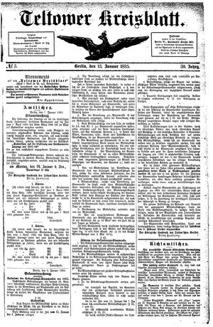 Teltower Kreisblatt vom 13.01.1885