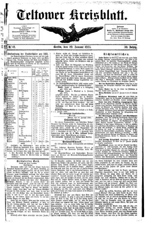 Teltower Kreisblatt on Jan 29, 1885