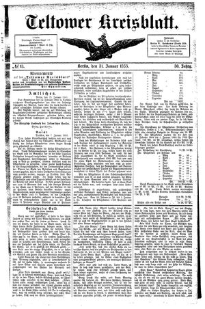 Teltower Kreisblatt vom 31.01.1885