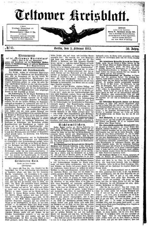 Teltower Kreisblatt on Feb 5, 1885