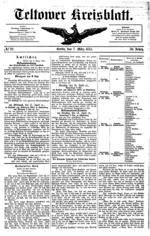 Teltower Kreisblatt vom 07.03.1885
