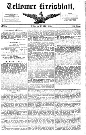 Teltower Kreisblatt vom 17.03.1885