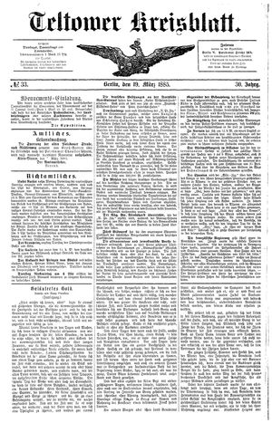 Teltower Kreisblatt vom 19.03.1885
