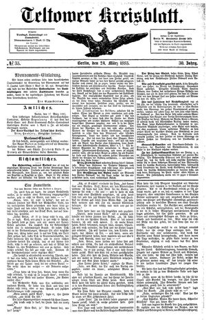 Teltower Kreisblatt on Mar 24, 1885
