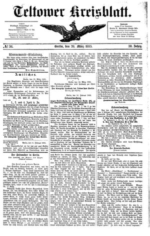 Teltower Kreisblatt vom 26.03.1885