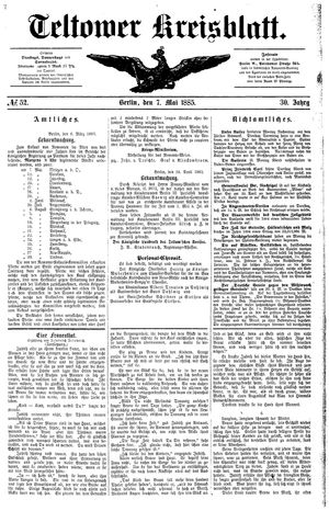 Teltower Kreisblatt vom 07.05.1885