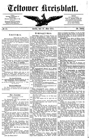Teltower Kreisblatt vom 14.05.1885