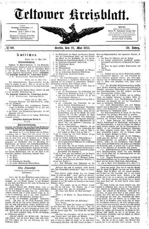 Teltower Kreisblatt on May 28, 1885