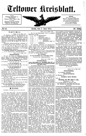 Teltower Kreisblatt vom 02.06.1885