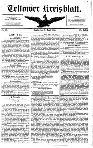 Teltower Kreisblatt vom 09.06.1885