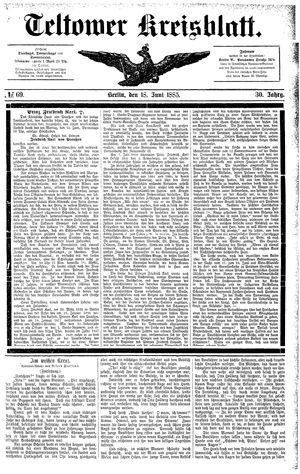 Teltower Kreisblatt vom 18.06.1885