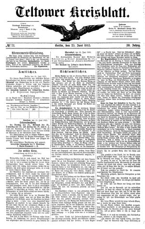 Teltower Kreisblatt vom 25.06.1885