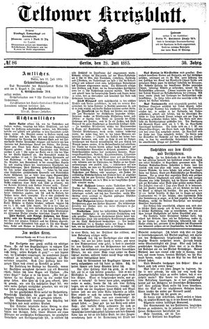 Teltower Kreisblatt on Jul 28, 1885