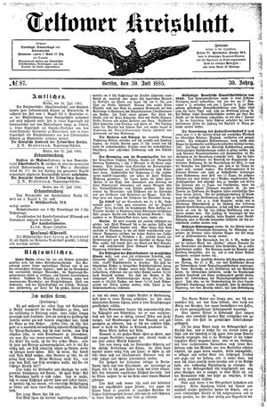 Teltower Kreisblatt vom 30.07.1885