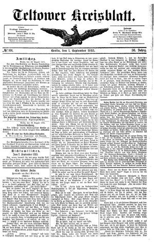 Teltower Kreisblatt vom 01.09.1885