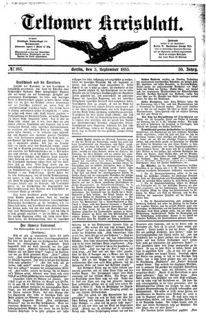 Teltower Kreisblatt vom 05.09.1885