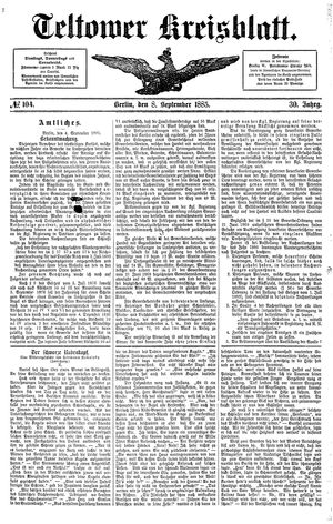Teltower Kreisblatt vom 08.09.1885