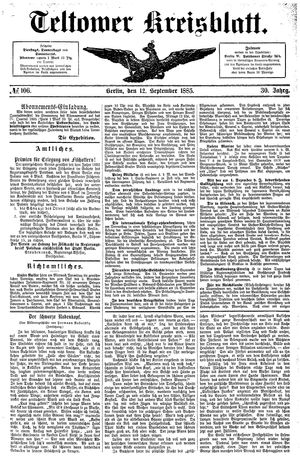 Teltower Kreisblatt vom 12.09.1885