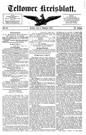 Teltower Kreisblatt on Oct 6, 1885