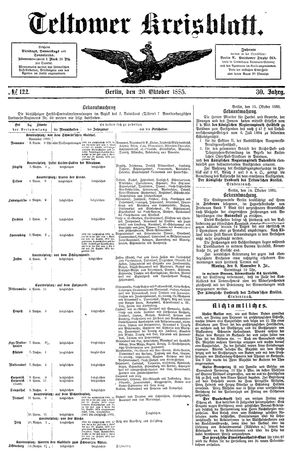 Teltower Kreisblatt vom 20.10.1885