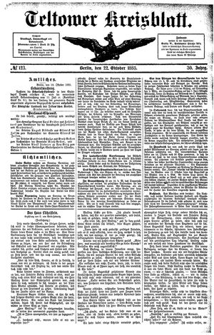 Teltower Kreisblatt vom 22.10.1885