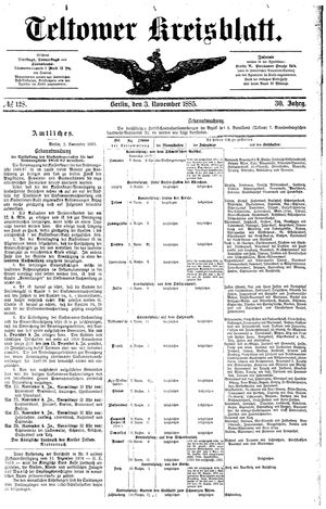 Teltower Kreisblatt vom 03.11.1885