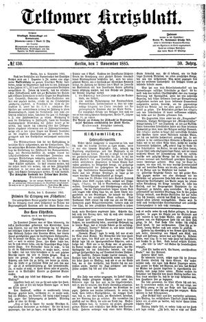 Teltower Kreisblatt vom 07.11.1885