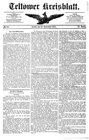 Teltower Kreisblatt vom 10.11.1885