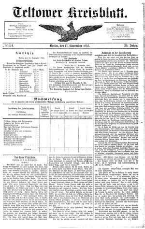Teltower Kreisblatt vom 17.11.1885