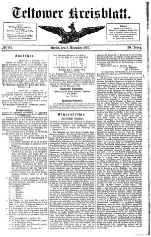 Teltower Kreisblatt vom 09.12.1885
