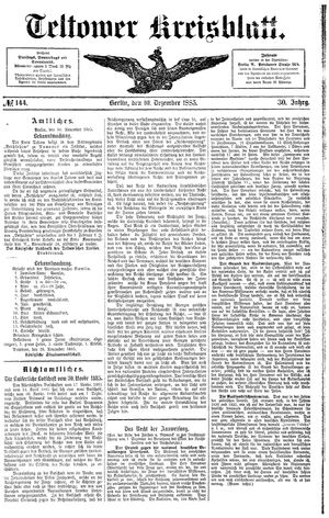 Teltower Kreisblatt on Dec 10, 1885