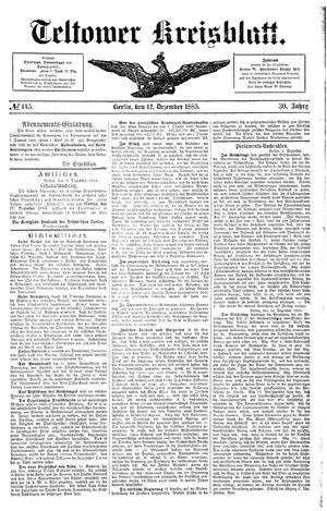 Teltower Kreisblatt vom 12.12.1885