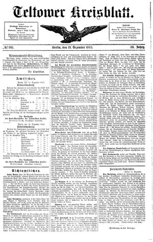 Teltower Kreisblatt vom 19.12.1885