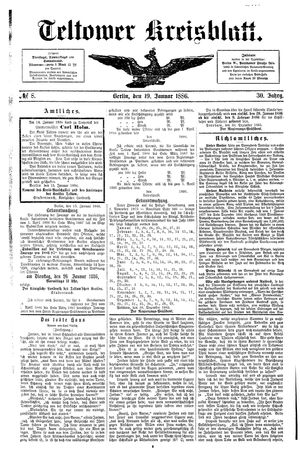 Teltower Kreisblatt on Jan 19, 1886